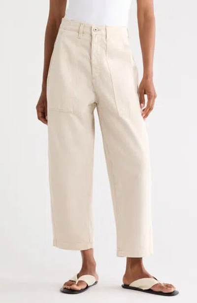 Ag Camille High Waist Crop Straight Leg Jeans In Neutral