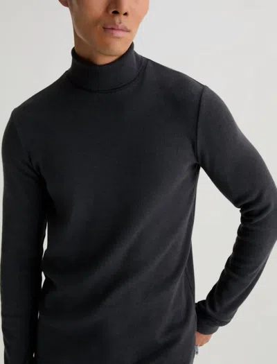 Ag Canon Long Sleeve Turtleneck Top In Heather Charcoal In Gray