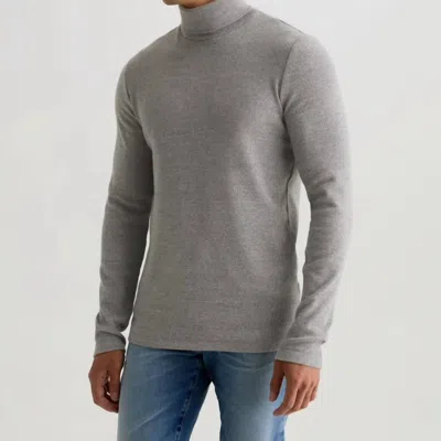 Ag Canon Long Sleeve Turtleneck Top In Heather Grey In Gray