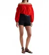Ag Carroline Off-shoulder Top In Persimmon In Red