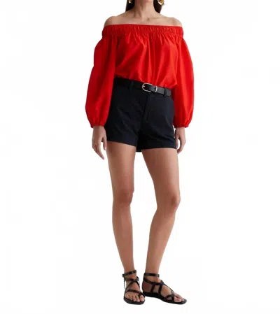 Ag Carroline Off-shoulder Top In Persimmon In Red