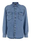 Ag Blue Shirt With Classic Collar In Blu