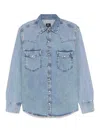 Ag Blue Shirt With Classic Collar In Denim