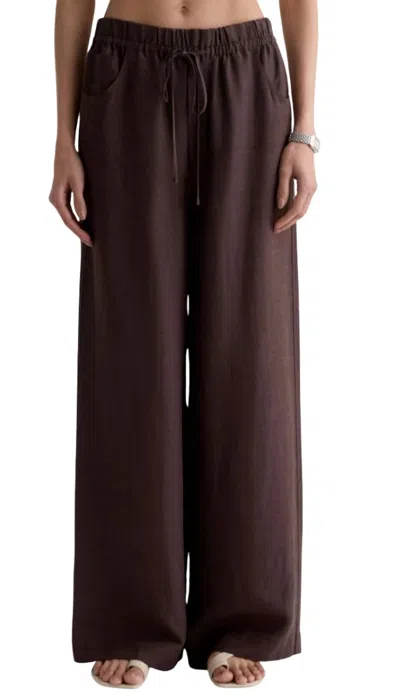 Ag Century Cinched Wide-leg Pants In Oak Barrel In Brown