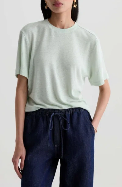 Ag Charli Boxy Linen Blend T-shirt In Green