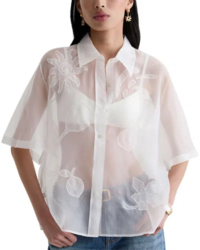 Ag Charli Relaxed Short Sleeve Shirt In White