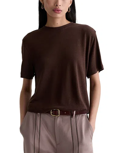 Ag Charli Relaxed Short Sleeve Tee In Burgundy