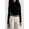 Ag The Chels Long Sleeve Ribbed Turtleneck In Black