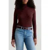 Ag The Chels Long Sleeve Ribbed Turtleneck In Brown