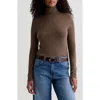 Ag The Chels Long Sleeve Ribbed Turtleneck In Brown