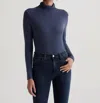 Ag Chels Slim Turtleneck Top In Blue Stone In Blue