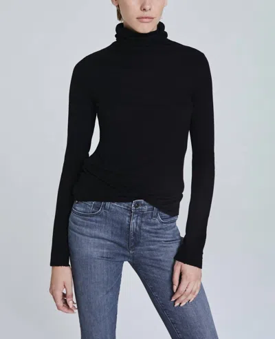 Ag Chels Slim Turtleneck Top In Super Black