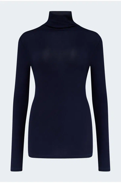 Ag Chels Turtleneck Top In Deep Trenches In Blue