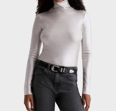 Ag Chels Turtleneck Top In Powder/silver In Multi