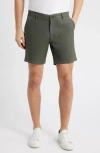 Ag Cipher Slim Fit Linen & Cotton Chino Shorts In Heathered Seaside Se