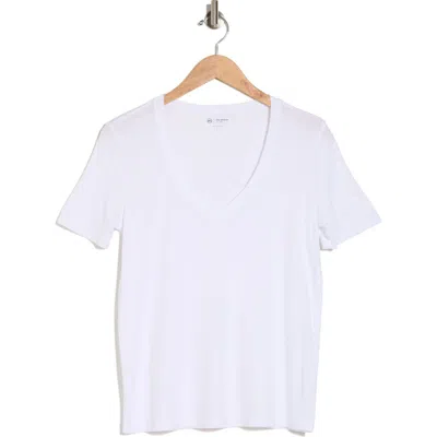 Ag Classic Fit V-neck Cotton T-shirt In White