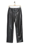 Ag Cleo High Waist Kick Flare Faux Leather Pants In True Black
