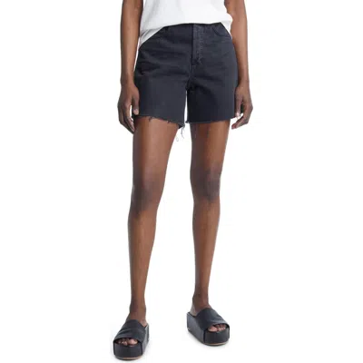 Ag Clove High Waist Cutoff Denim Shorts In Black