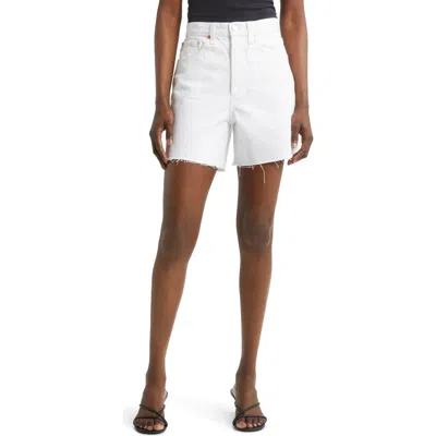 Ag Clove High Waist Cutoff Denim Shorts In White