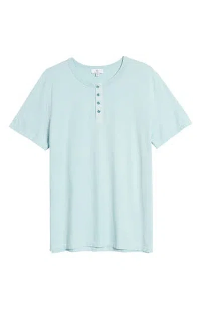 Ag Clyde Short Sleeve Henley In Blue