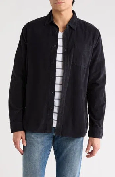 Ag Colton Corduroy Button-up Shirt In Black