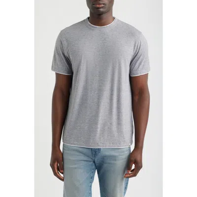 Ag Como Double Layer Crewneck T-shirt In Gray