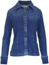Ag Cheryl Denim Button-up Shirt In Blue