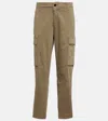 Ag Cropped Cotton-blend Cargo Pants In Neutrals