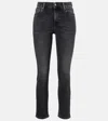 Ag Cropped Mid-rise Slim Jeans In Black