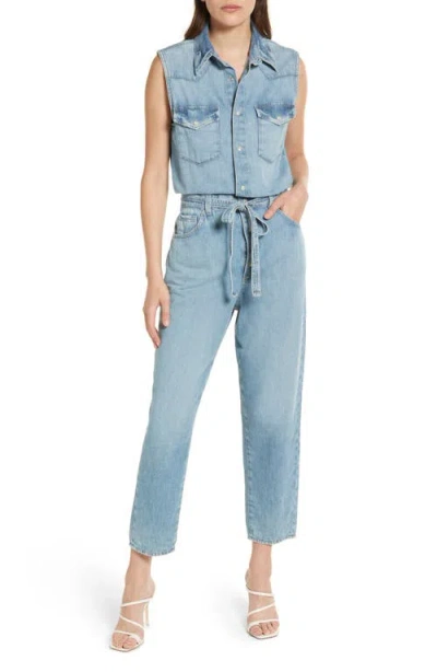Ag Dakotah Sleeveless Denim Jumpsuit In Blue