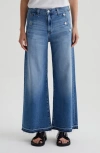 Ag Dania Raw Hem Palazzo Wide Leg Jeans In Nautical Mile