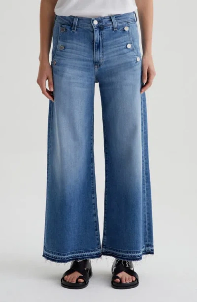 Ag Dania Raw Hem Palazzo Wide Leg Jeans In Nautical Mile