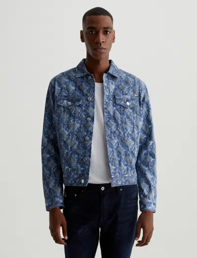 Ag Dart Jacket In Diamond Fray Big Dark