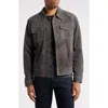 Ag Dart Suede Trucker Jacket In Black