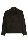 Ag Dart Suede Trucker Jacket In Black