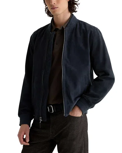 Ag Dayton Leather Classic Fit Bomber Jacket In Black