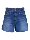 Ag Denim Knee-length Shorts In Blue