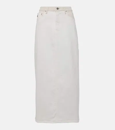 Ag Denim Maxi Skirt In White