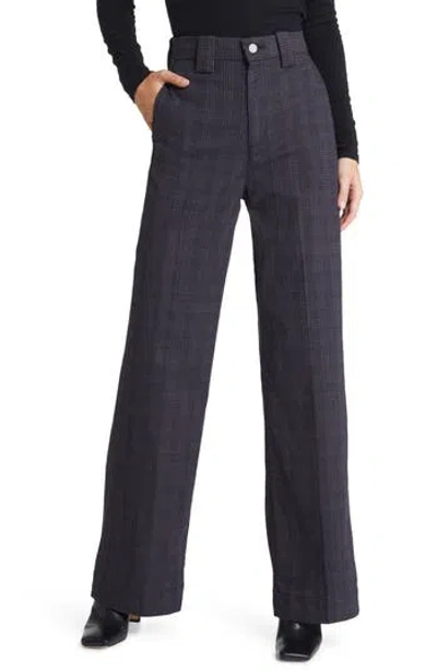 AG AG DEVEN PLAID HIGH WAIST WIDE LEG PANTS