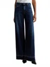 Ag Deven Release Hem High Waist Ultra Wide Leg Jeans In Blue
