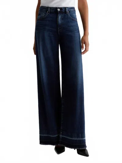 Ag Deven Release Hem High Waist Ultra Wide Leg Jeans In Amsterdam