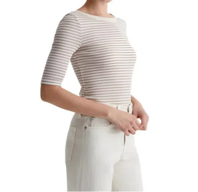 Ag Diana Crew Neck Top In White/desert In Multi