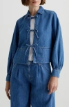 Ag Dottie Tie Front Denim Jacket In Catalina