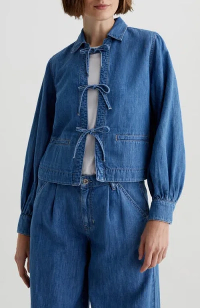 Ag Dottie Tie Front Denim Jacket In Catalina