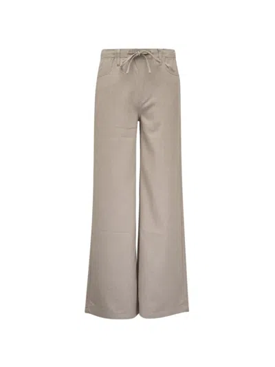 Ag Drawstring Wide-leg Trousers In Gray