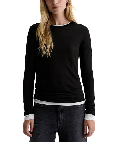 Ag Eleni Layered Long Sleeved Tee In Black