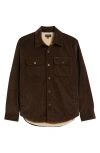 Ag Elias Corduroy Shirt Jacket With Faux Shearling Lining In Brown