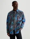 Ag Elias Shirt Jacket In Knife Painting Blue
