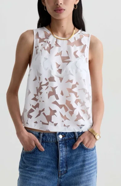 Ag Emilee Sheer Sleeveless Top In White