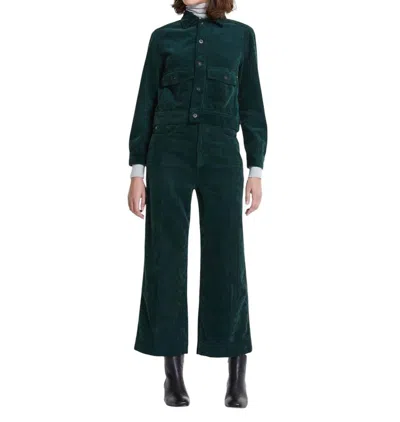 Ag Etta Corduroy Wide Leg Cropped Pants In Green